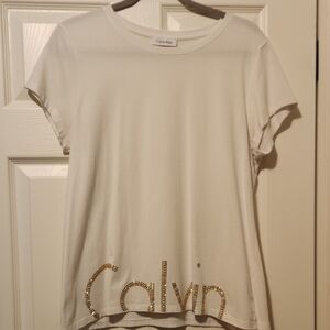 Calvin Klein White Relaxed Graphic Tee
